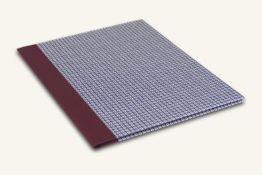 Blue folder A4 or A3 "Basti", handmade, linen back
